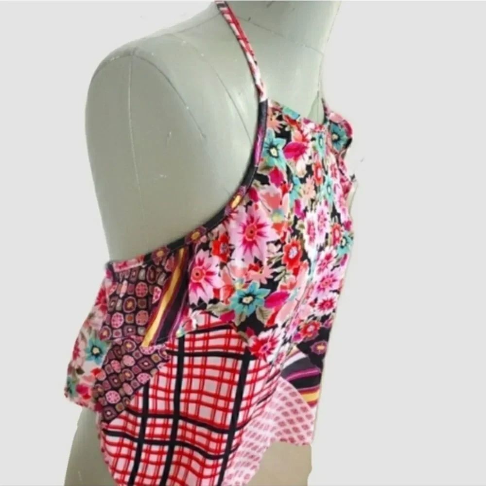 NWOT Sfida Woman Floral Patchwork Halter Top - Size 10 (Made in Colombia) - Picture 9 of 9